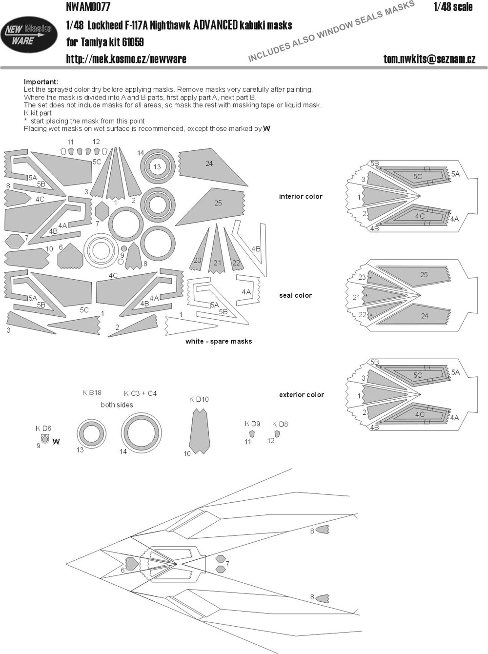 New Ware NWAM0077 1:48 Lockheed F-117A Nighthawk ADVANCED