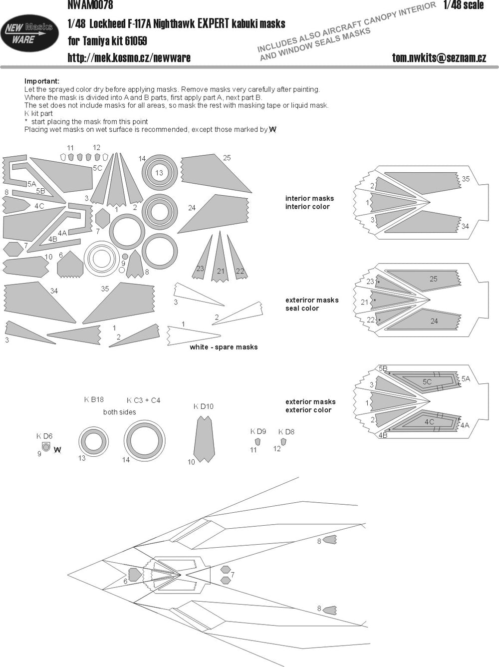 New Ware NWAM0078 1:48 Lockheed F-117A Nighthawk EXPERT
