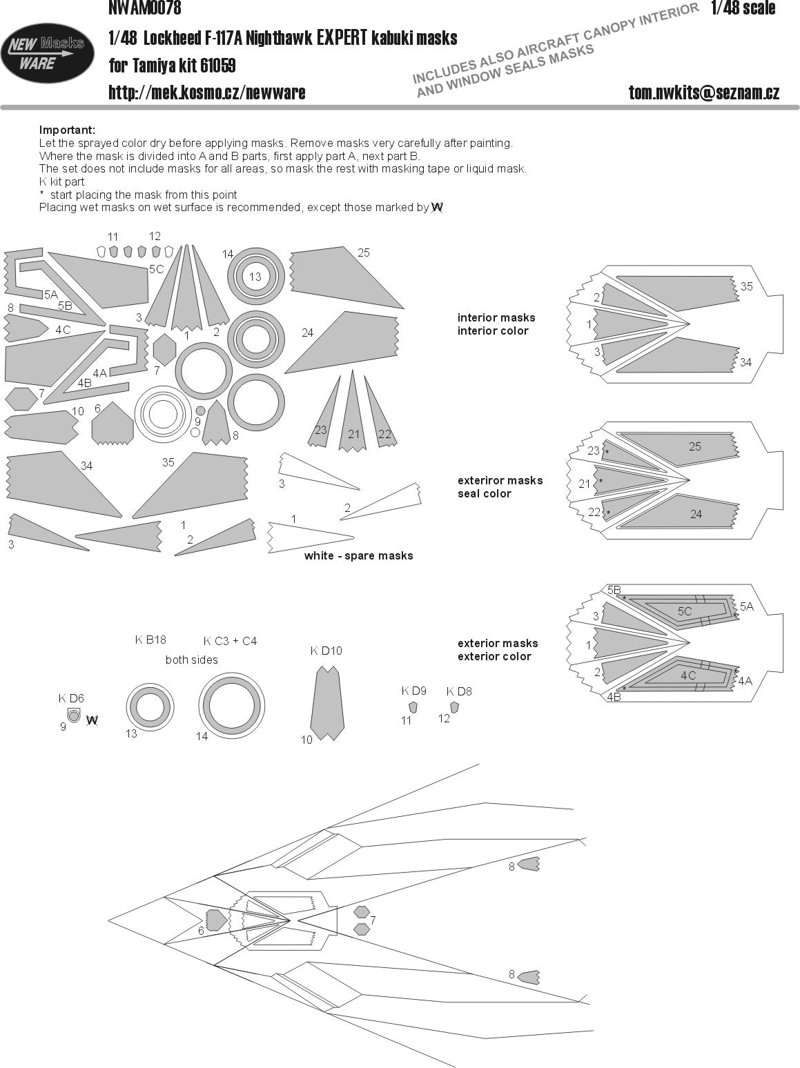 New Ware NWAM0078 1:48 Lockheed F-117A Nighthawk EXPERT