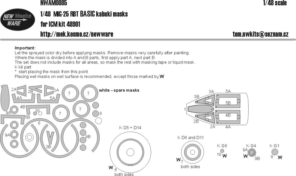 New Ware NWAM0085 1:48 Mikoyan MiG-25RBT BASIC