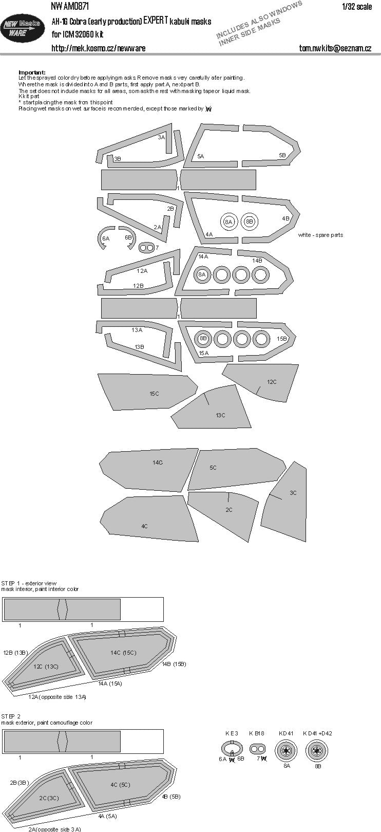 New Ware NWAM0871 1:32 Bell AH-1G Cobra