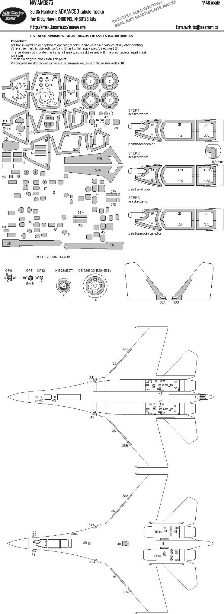 New Ware NWAM0875 1:48 Sukhoi Su-35 Flanker-E ADVANCED