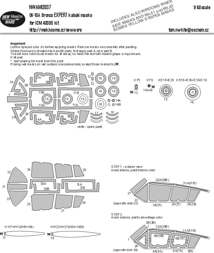 New Ware NWAM0937 1:48 North-American/Rockwell OV-10D Bronco EXPERT