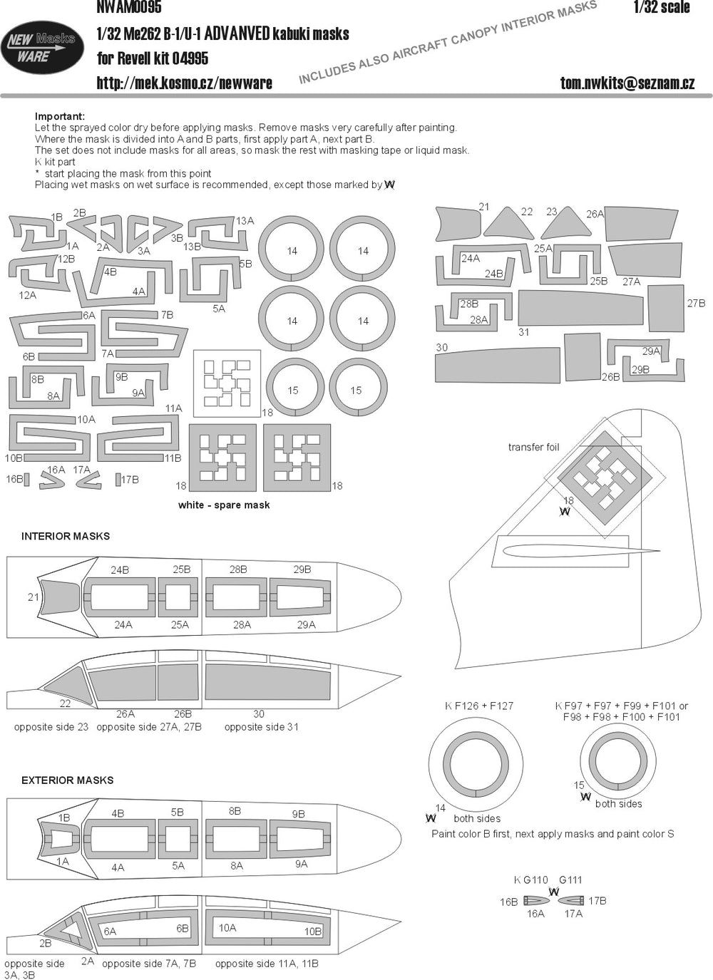 New Ware NWAM0095 1:32 Messerschmitt Me-262 B-1/U-1 ADVANCED