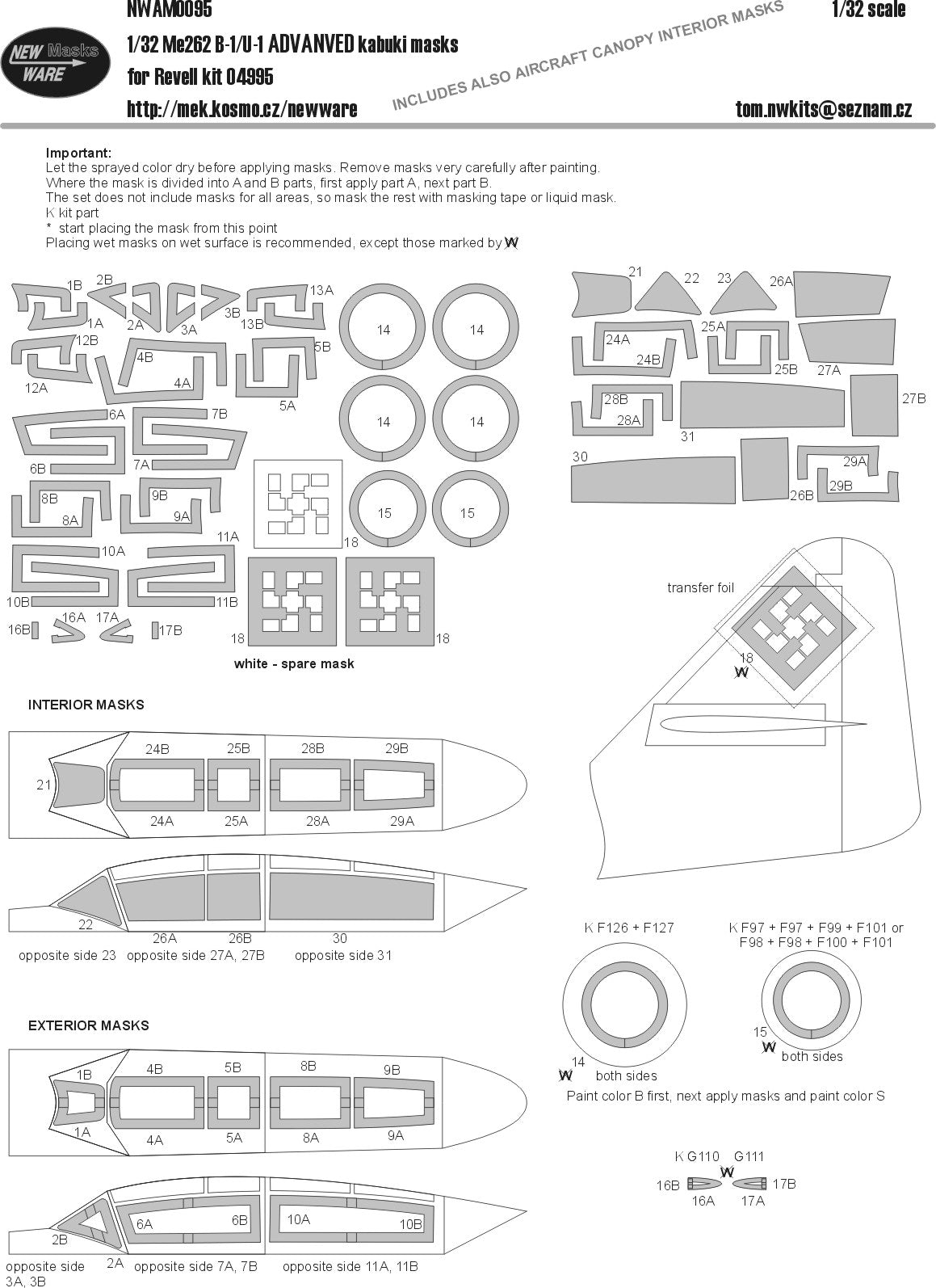 New Ware NWAM0095 1:32 Messerschmitt Me-262 B-1/U-1 ADVANCED