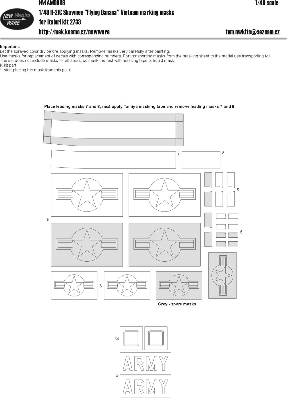 New Ware NWAM0099 1:48 Piasecki H-21C Flying Banana/Shawnee markings