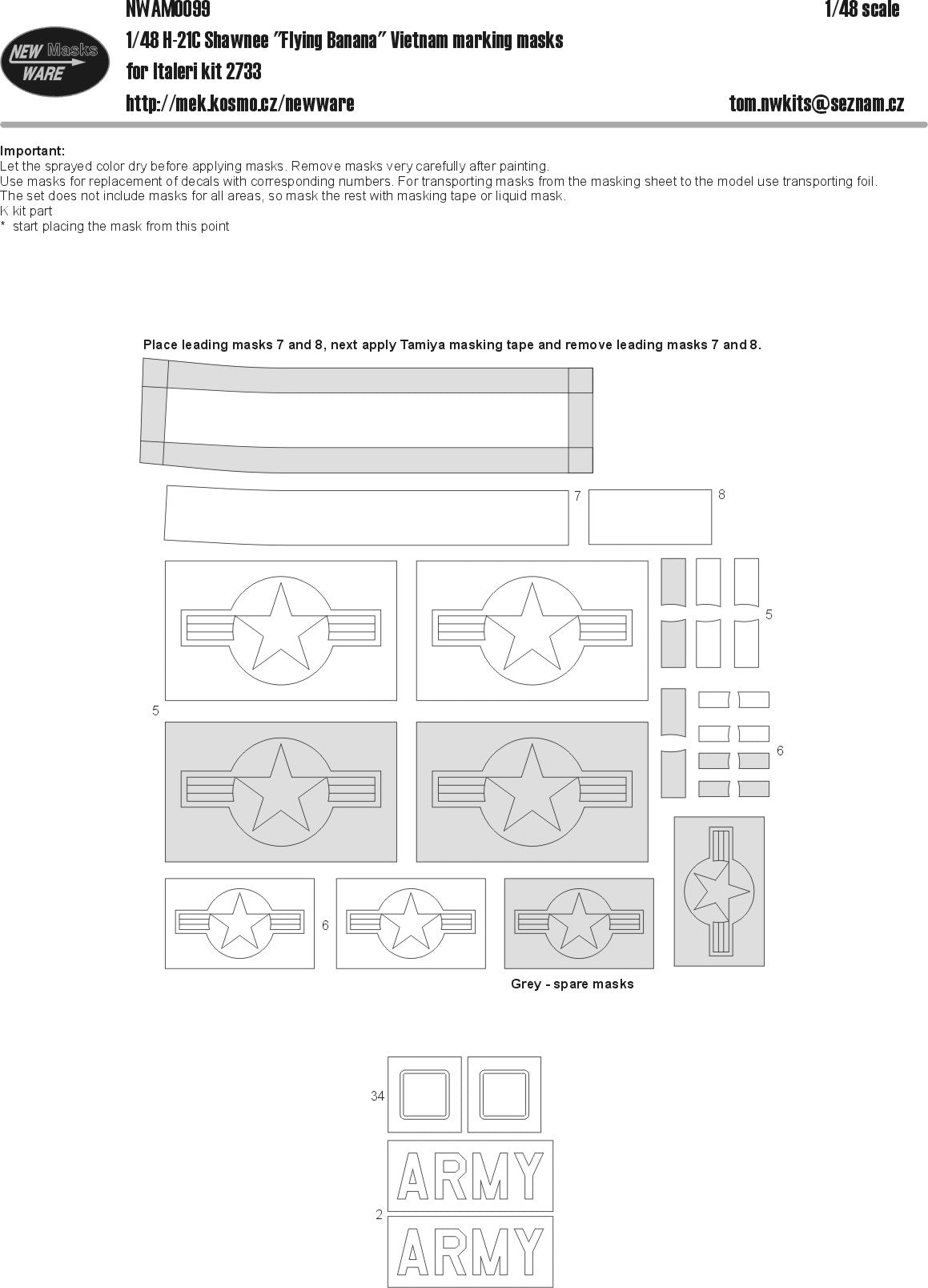 New Ware NWAM0099 1:48 Piasecki H-21C Flying Banana/Shawnee markings