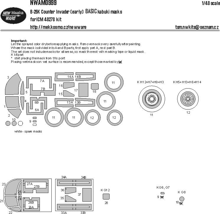 New Ware NWAM0999 1:48 Douglas B-26K Counter Invader early BASIC
