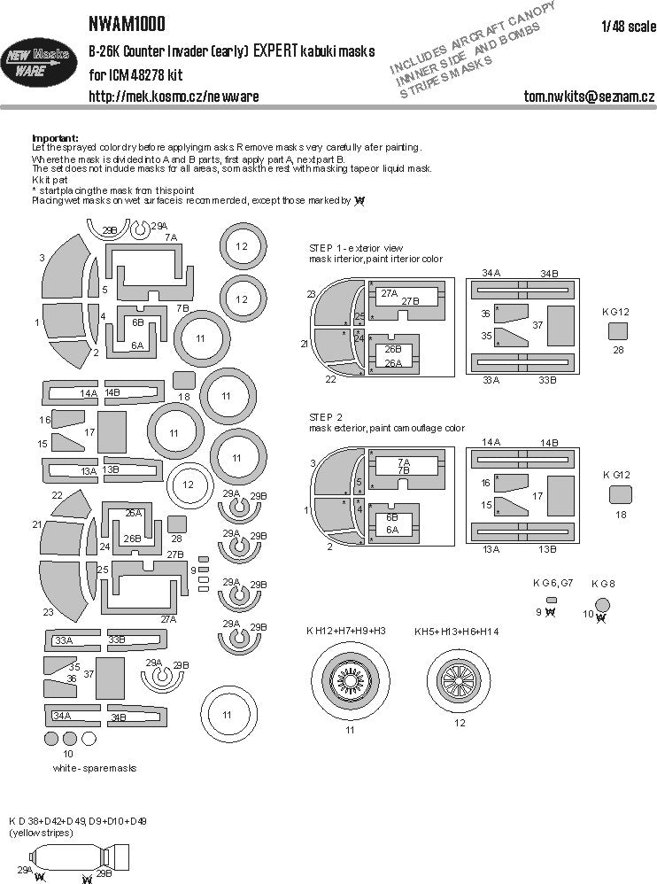 New Ware NWAM1000 1:48 Douglas B-26K Counter Invader early EXPERT