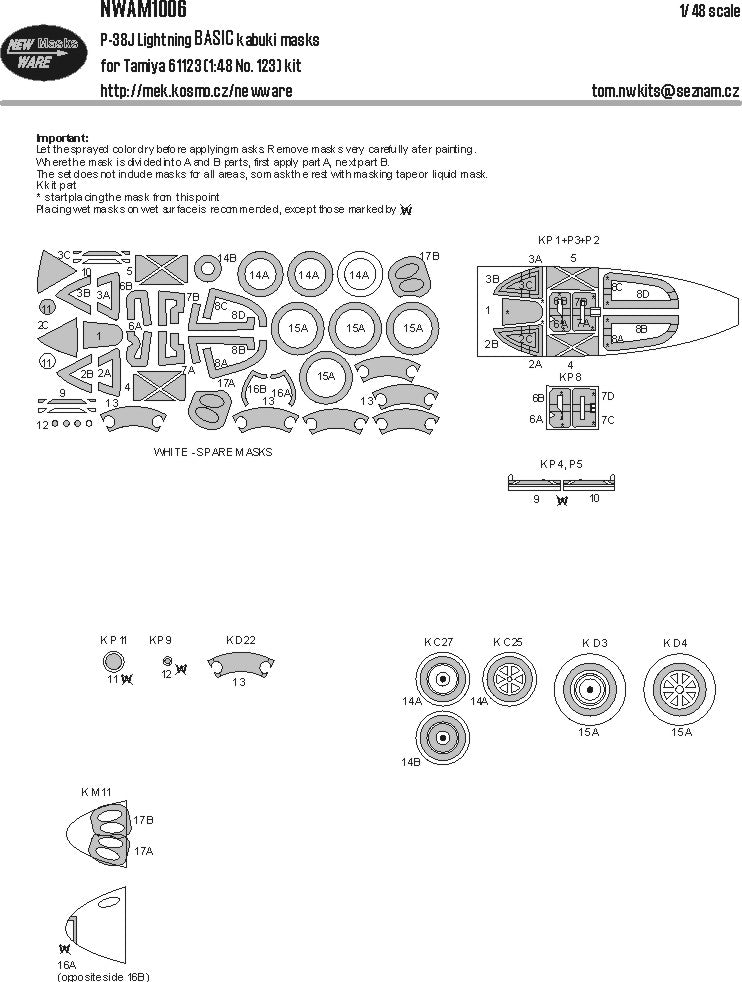 New Ware NWAM1006 1:48 Lockheed P-38J Lightning BASIC
