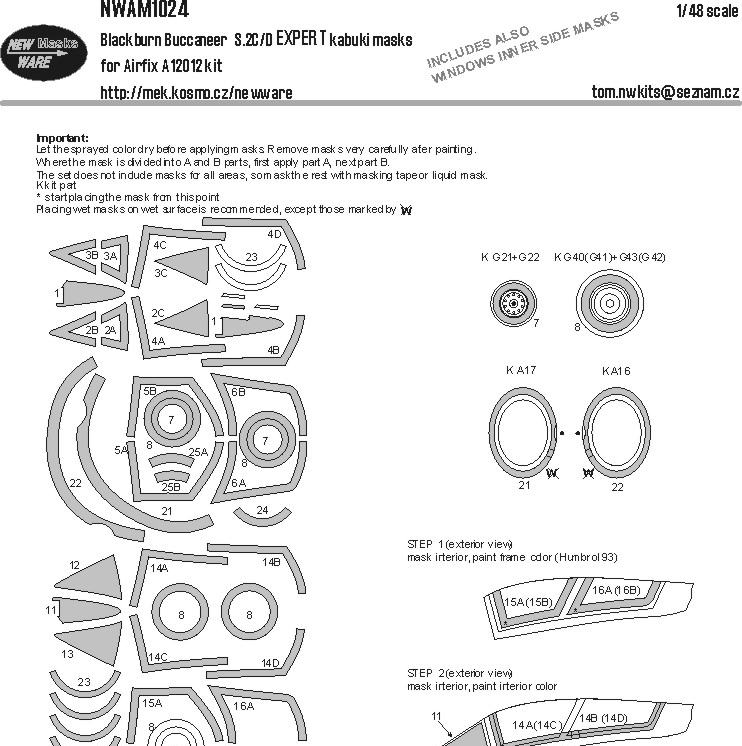 New Ware NWAM1024 1:48 Blackburn Buccaneer S.2C/D EXPERT SET