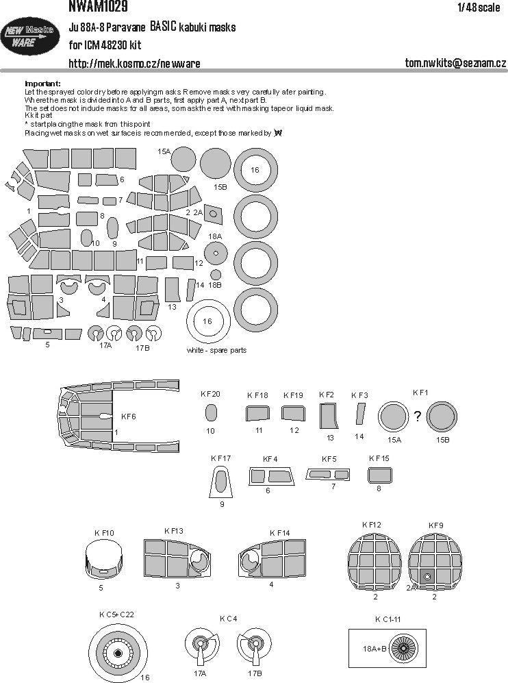 New Ware NWAM1029 1:48 Junkers Ju-88A-8 Paravane Basic