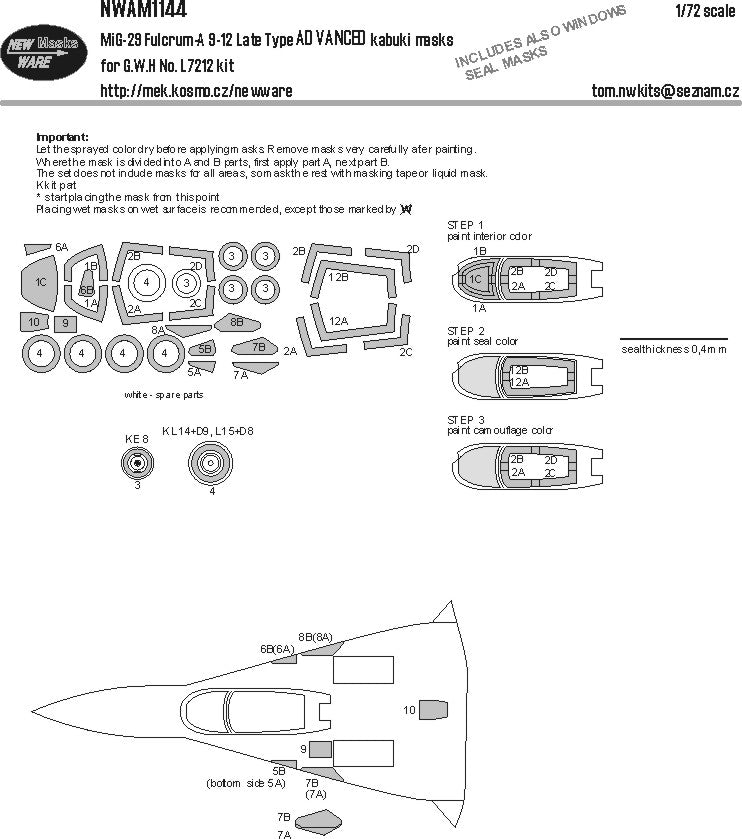 New Ware NWAM1144 1:72 Mikoyan MiG-29 Fulcrum