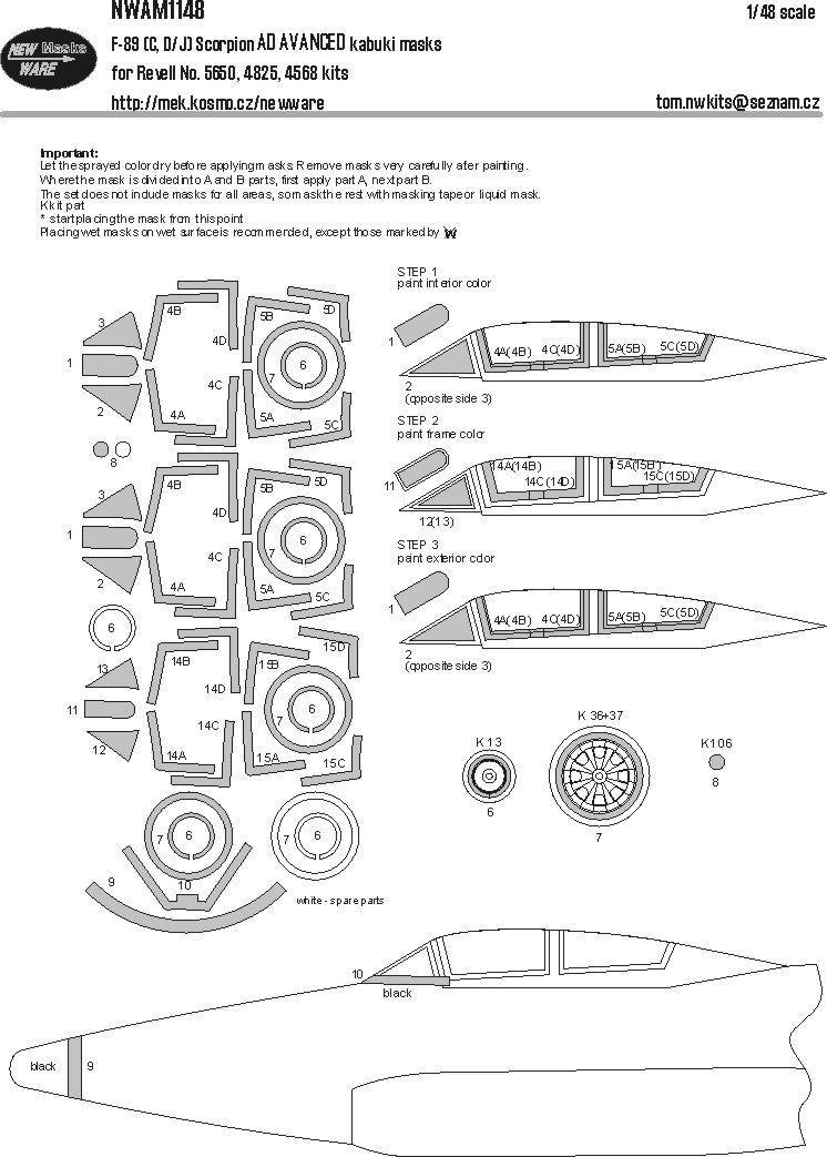 New Ware NWAM1148 1:48 Northrop F-89C/F-89D/F-89J Scorpion ADVANCED