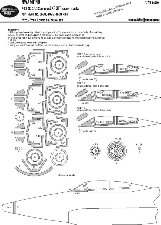 New Ware NWAM1149 1:48 Northrop F-89C/F-89D/F-89J Scorpion EXPERT
