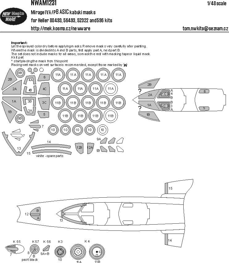 New Ware NWAM1231 1:48 Dassault_Mirage IVA/P BASIC