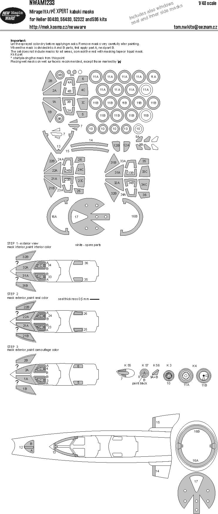 New Ware NWAM1233 1:48 Dassault_Mirage IVA/P EXPERT