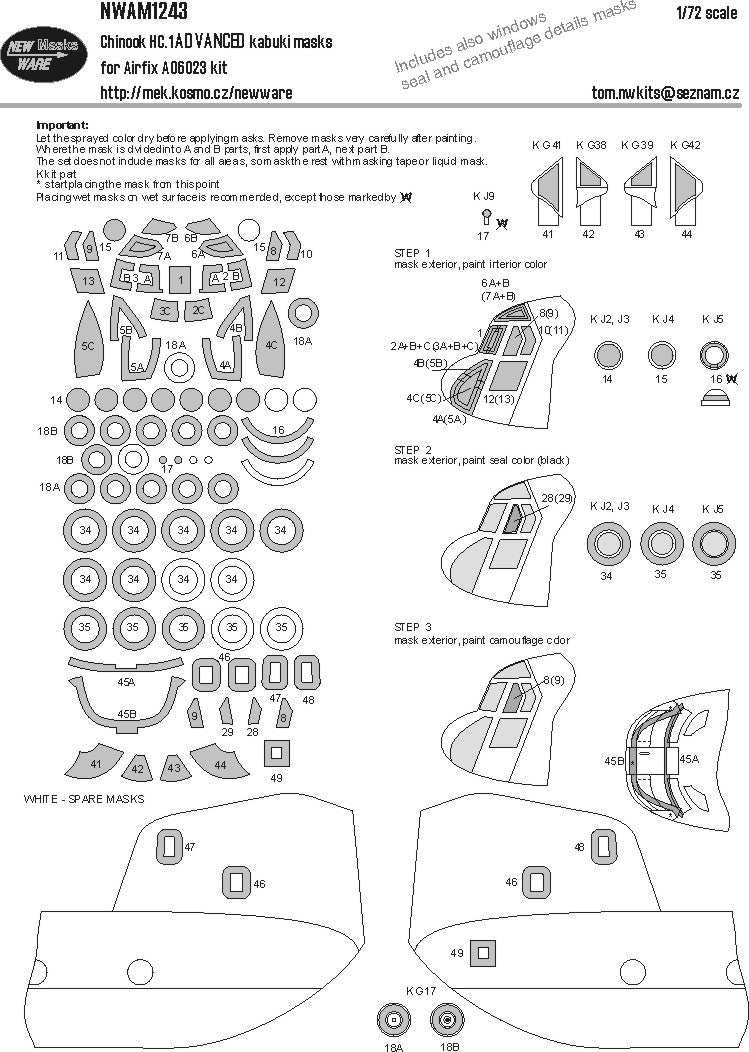 New Ware NWAM1243 1:72 Boeing Chinook HC.1 ADVANCED