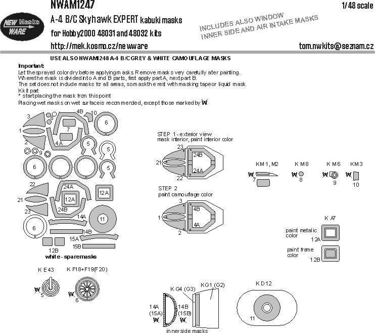 New Ware NWAM1247 1:48 Douglas A-4B/A-4C Skyhawk EXPERT set