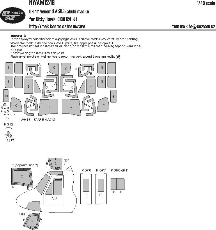 New Ware NWAM1249 1:48 Bell UH-1Y Venom BASIC