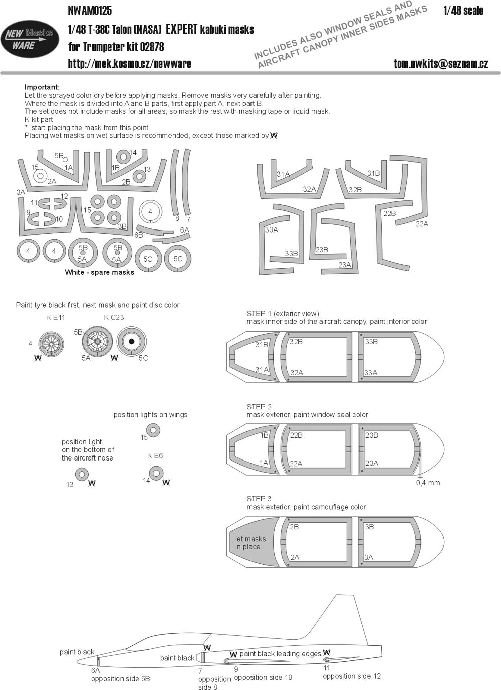 New Ware NWAM0125 1:48 Northrop T-38C Talon