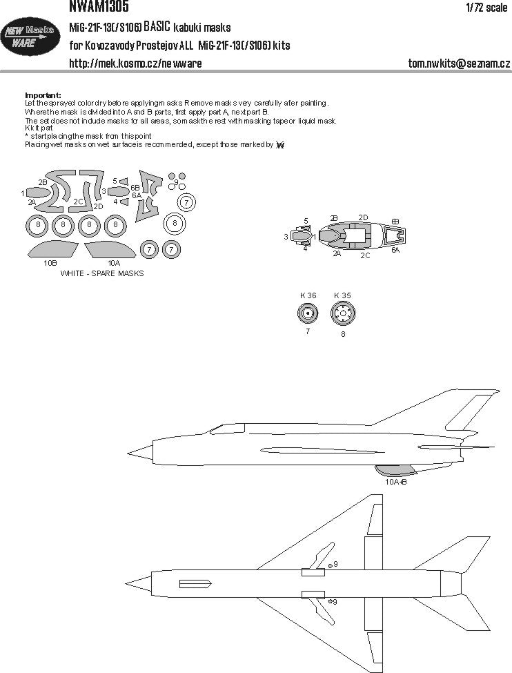 New Ware NWAM1305 1:72 Mikoyan MiG-21F-13