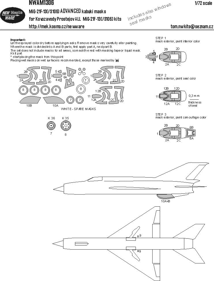 New Ware NWAM1306 1:72 Mikoyan MiG-21F-13