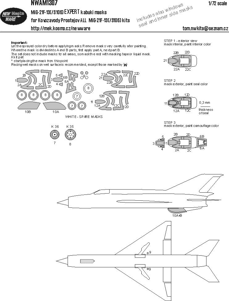 New Ware NWAM1307 1:72 Mikoyan MiG-21F-13