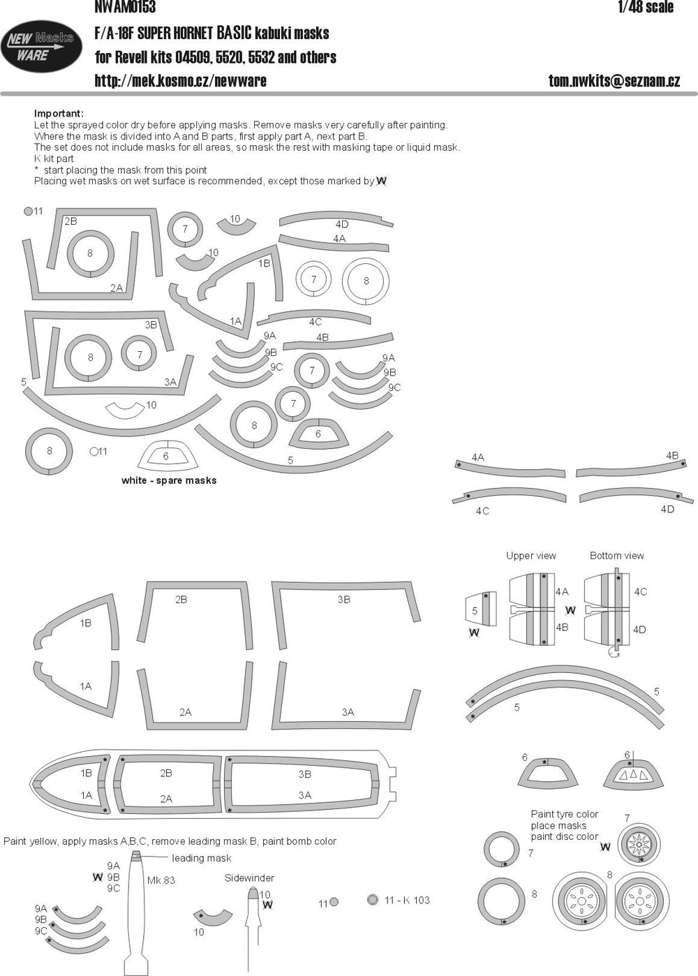 New Ware NWAM0153 1:48 Boeing F/A-18F Super Hornet BASIC set