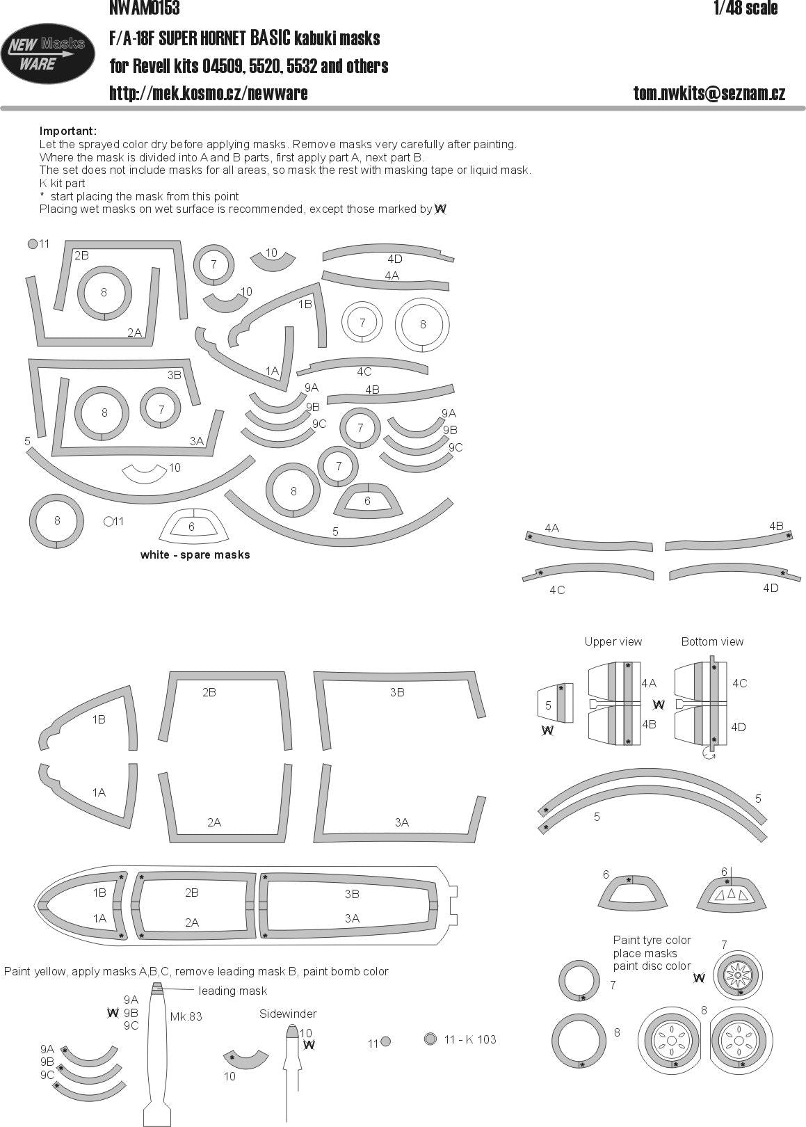 New Ware NWAM0153 1:48 Boeing F/A-18F Super Hornet BASIC set