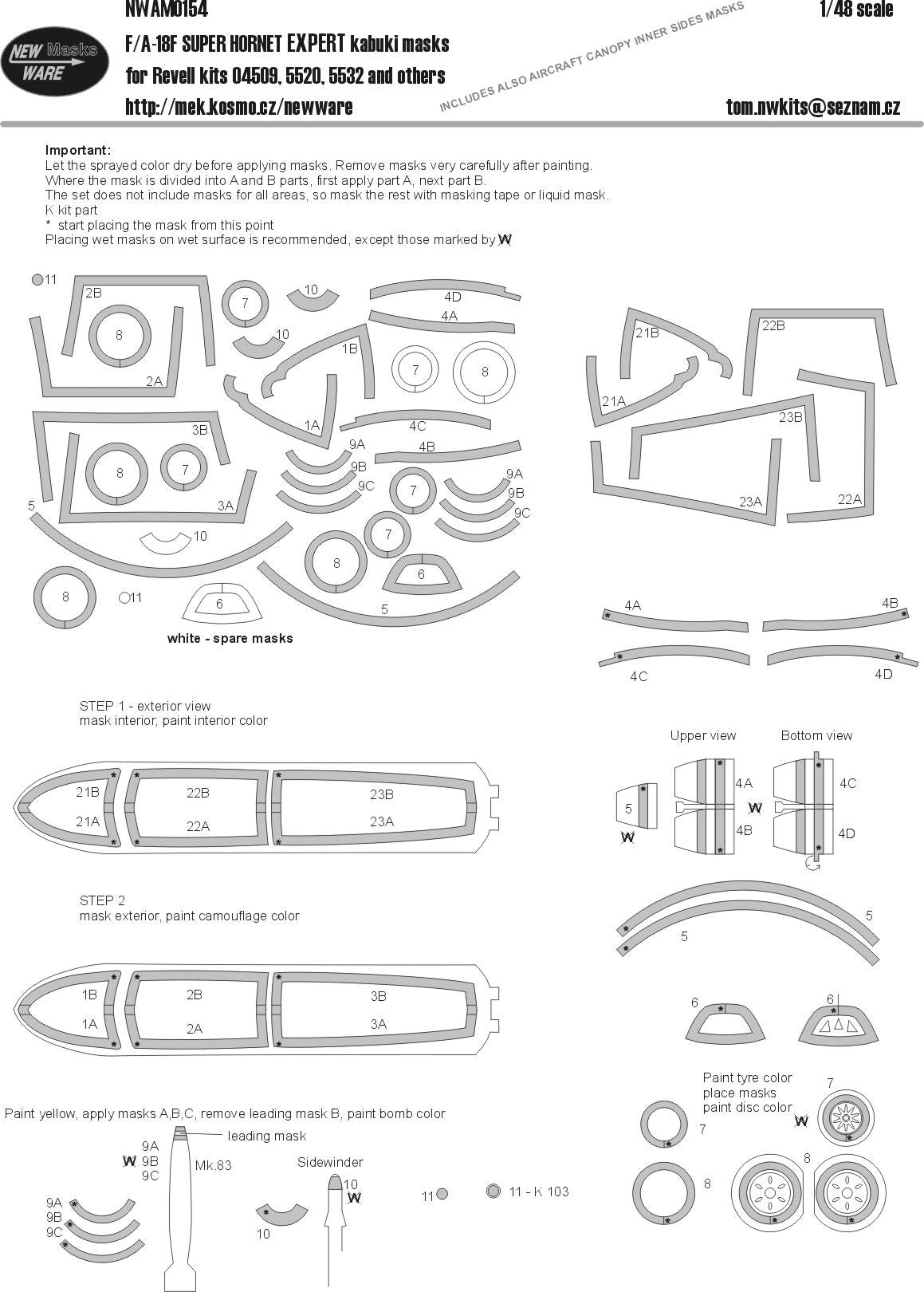 New Ware NWAM0154 1:48 Boeing F/A-18F Super Hornet EXPERT set