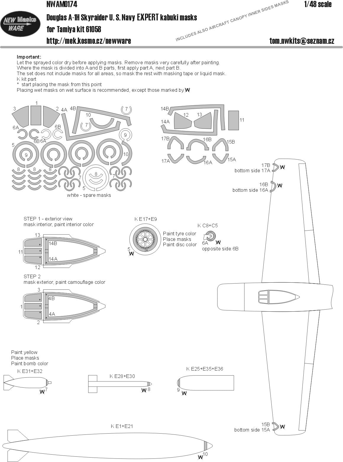 New Ware NWAM0174 1:48 Douglas A-1H Skyraider U