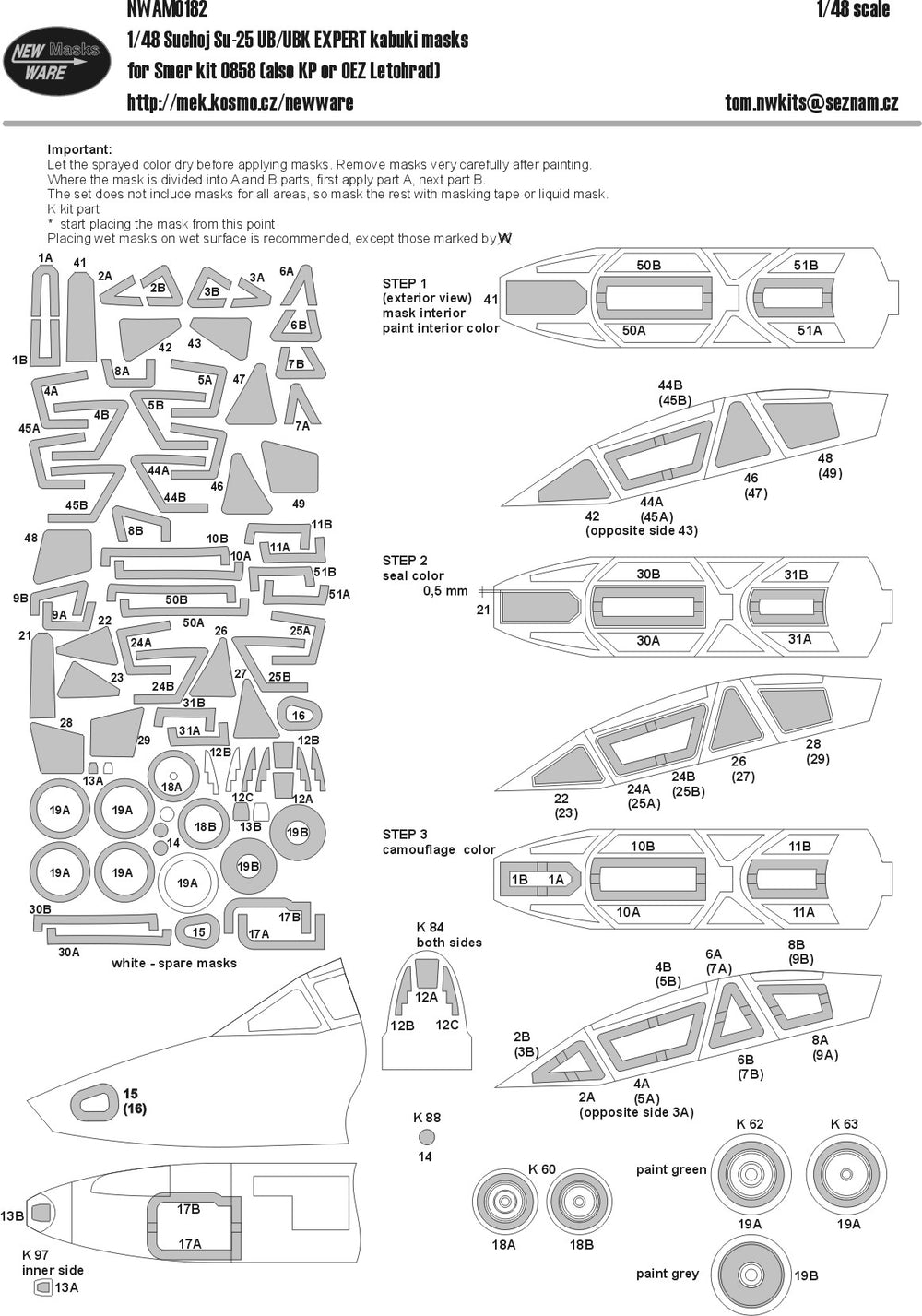 New Ware NWAM0182 1:48 Sukhoi Su-25UB/UBK EXPERT