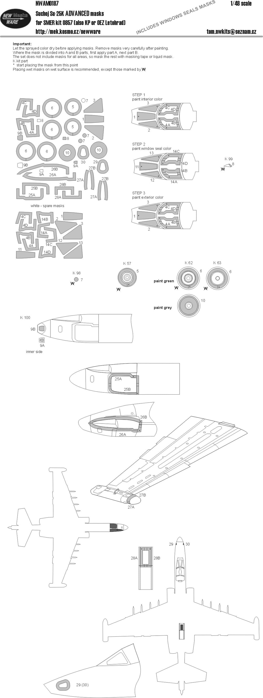 New Ware NWAM0187 1:48 Sukhoi Su-25K ADVANCED