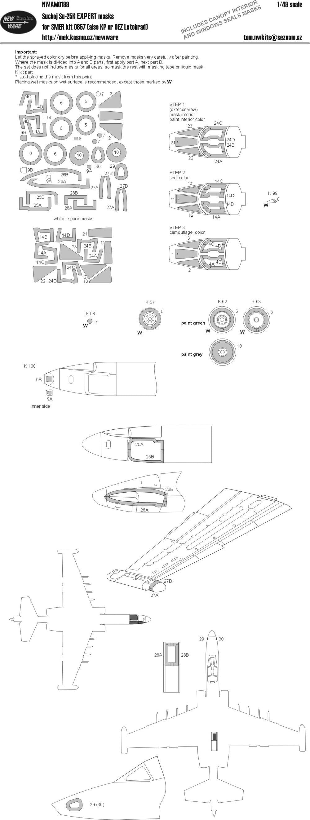New Ware NWAM0188 1:48 Sukhoi Su-25K EXPERT