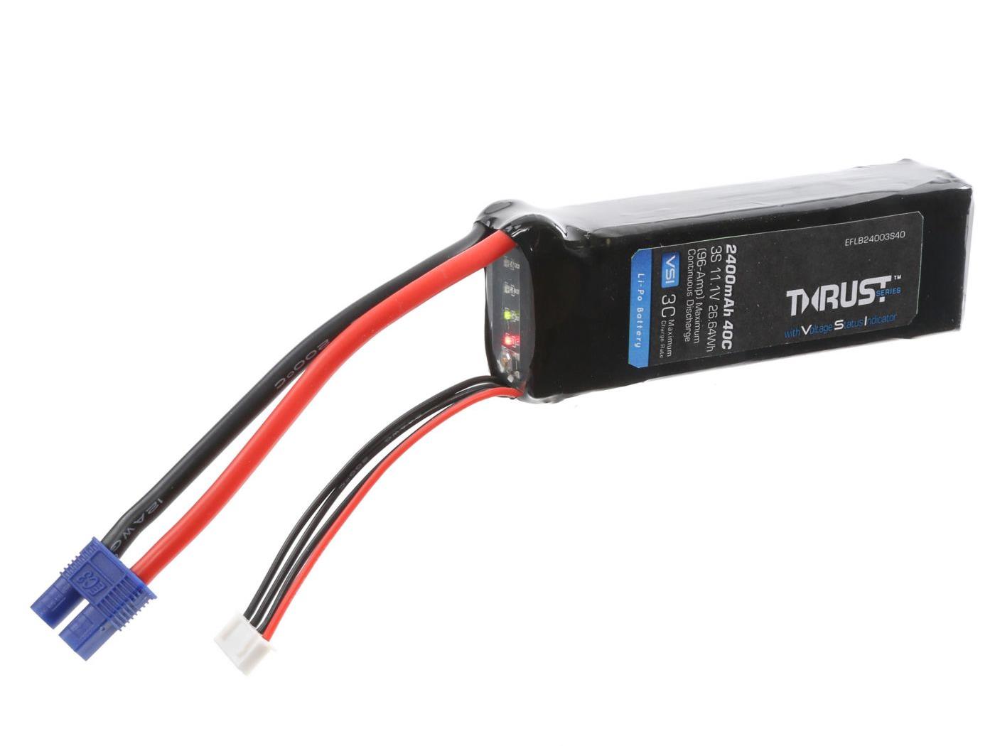 E-flite Thrust VSI 11.1V 2400mAh 3S 40C LiPo Battery EFLB24003S40