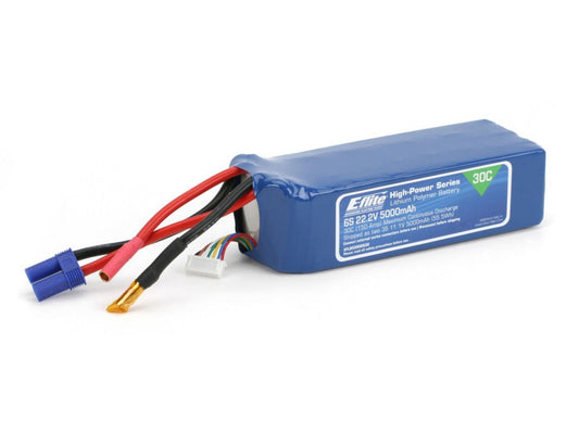 E-flite 5000mAh 6S 22.2V 30C LiPo, 10AWG EC5 EFLB50006S30