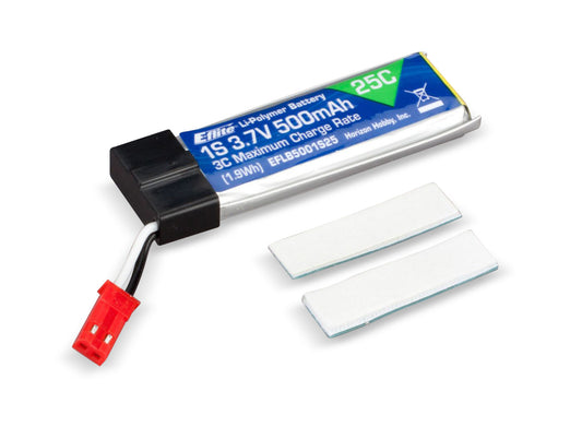 E-flite 500mAh 1S 3.7V 25C LiPo Battery EFLB5001S25