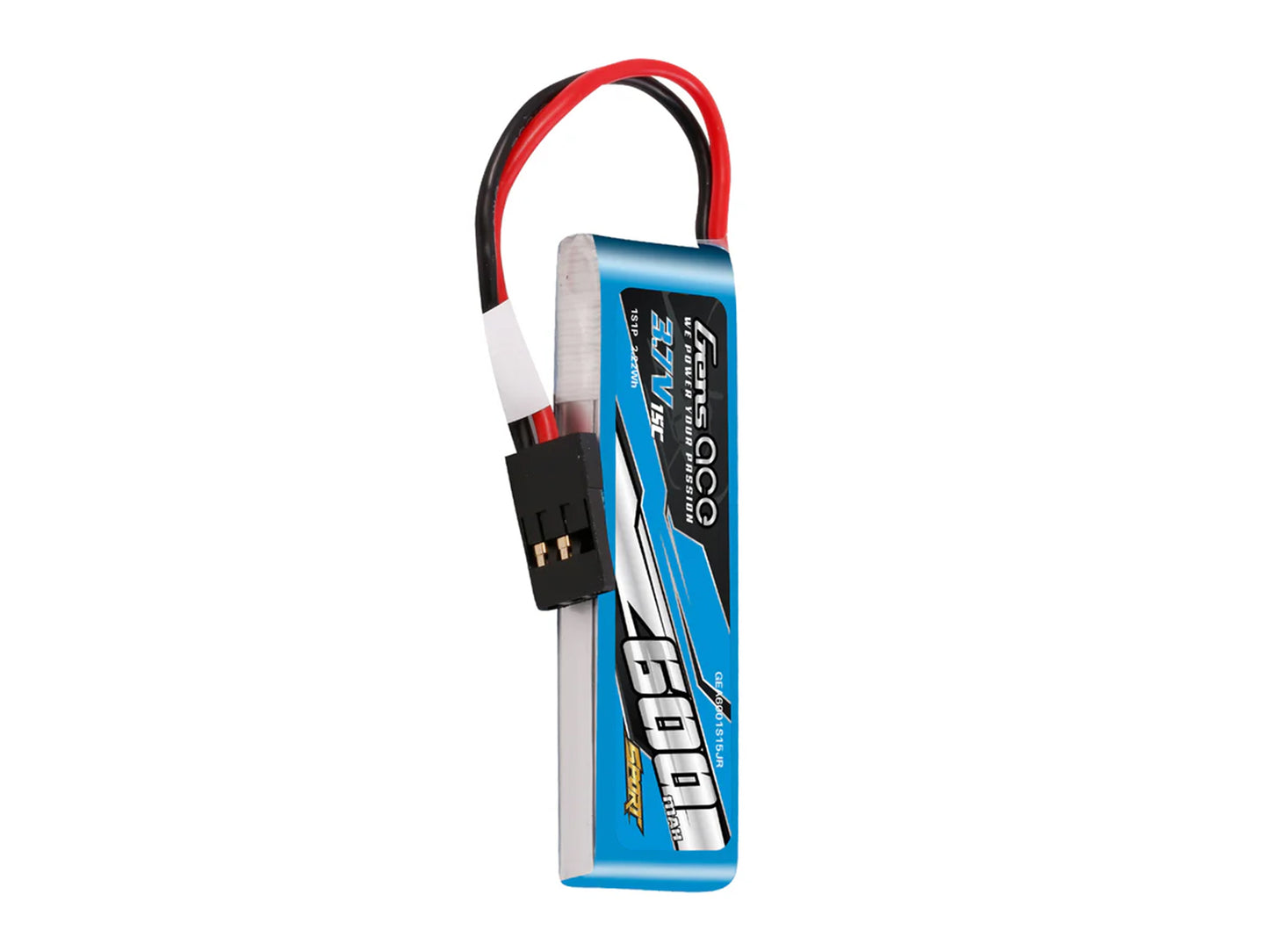 Gens Ace Li-Po Sport 1S 3.7V 600mAh 15C with JR G1S0600-15JR