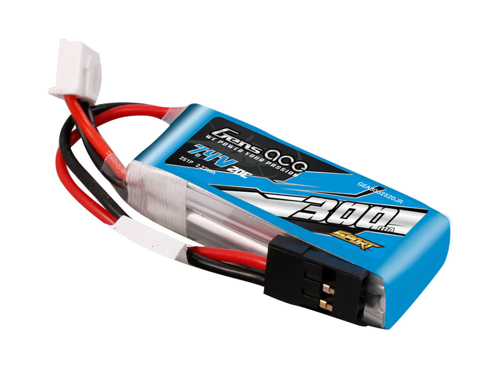 Gens Ace Li-Po Sport 2S 7.4V 300mAh 20C with JR G2S0300-20JR