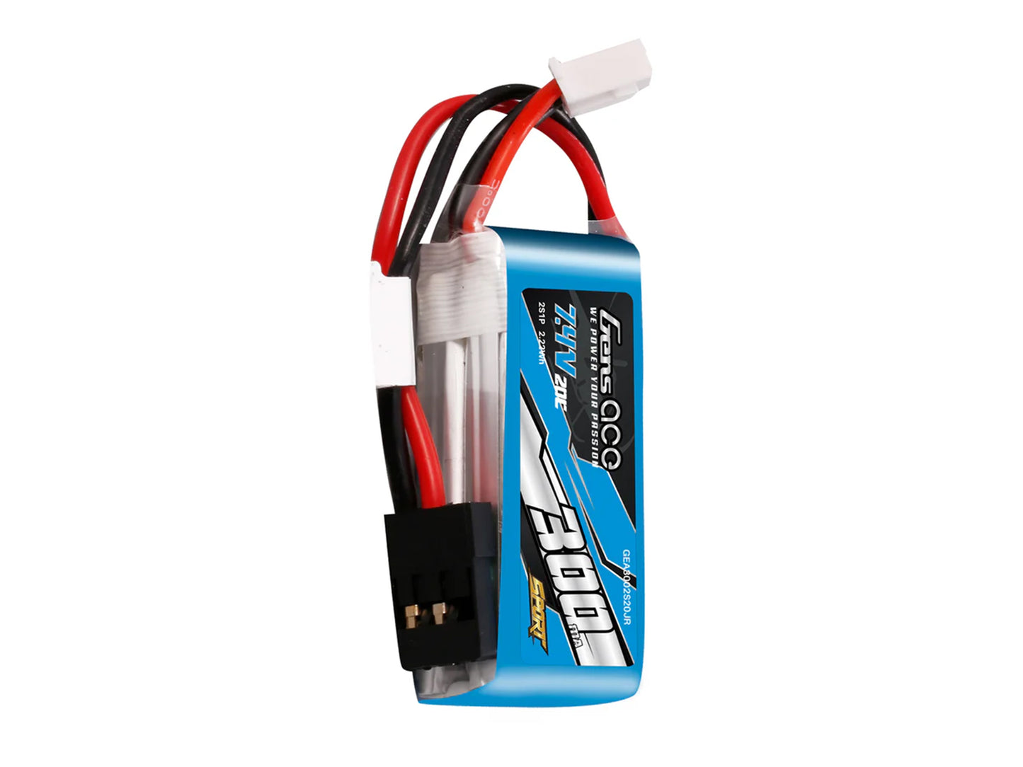 Gens Ace Li-Po Sport 2S 7.4V 300mAh 20C with JR G2S0300-20JR