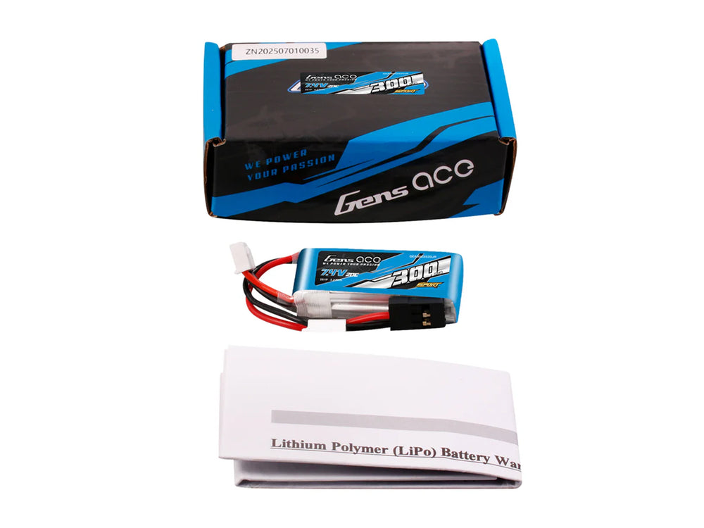 Gens Ace Li-Po Sport 2S 7.4V 300mAh 20C with JR G2S0300-20JR