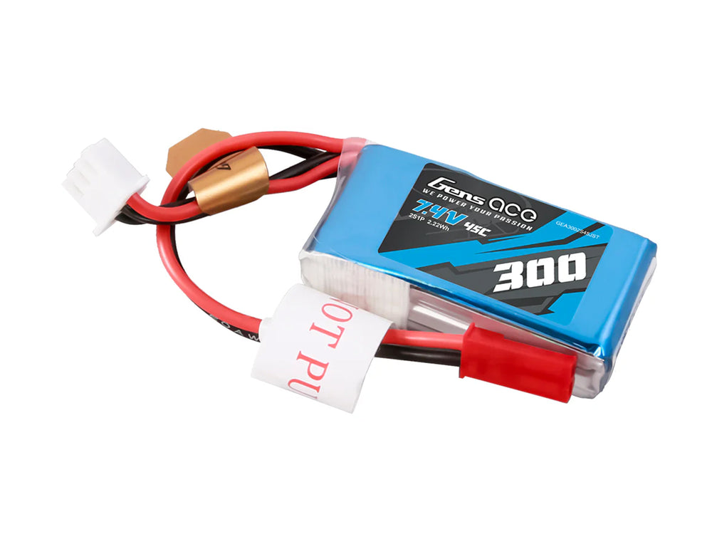 Gens Ace Li-Po 2S 7.4V 300mAh 45C with BEC G2S0300-45JST