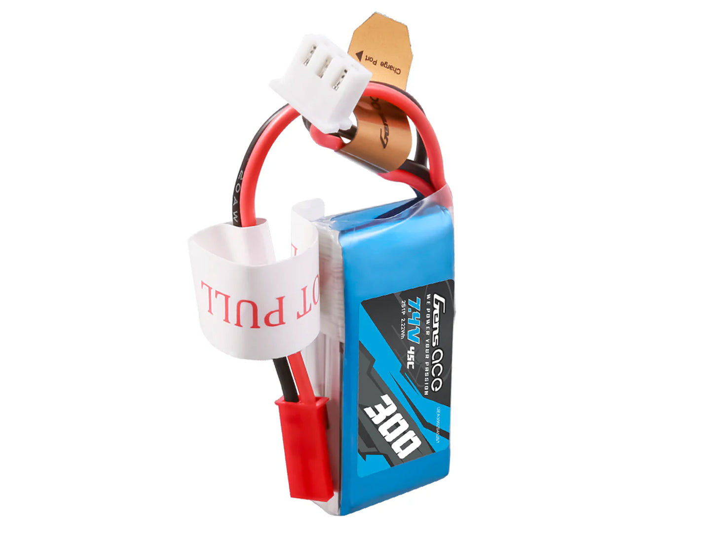 Gens Ace Li-Po 2S 7.4V 300mAh 45C with BEC G2S0300-45JST