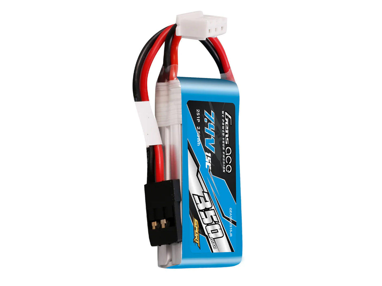 Gens Ace Li-Po Sport 2S 7.4V 350mAh 15C with JR G2S0350-15JR