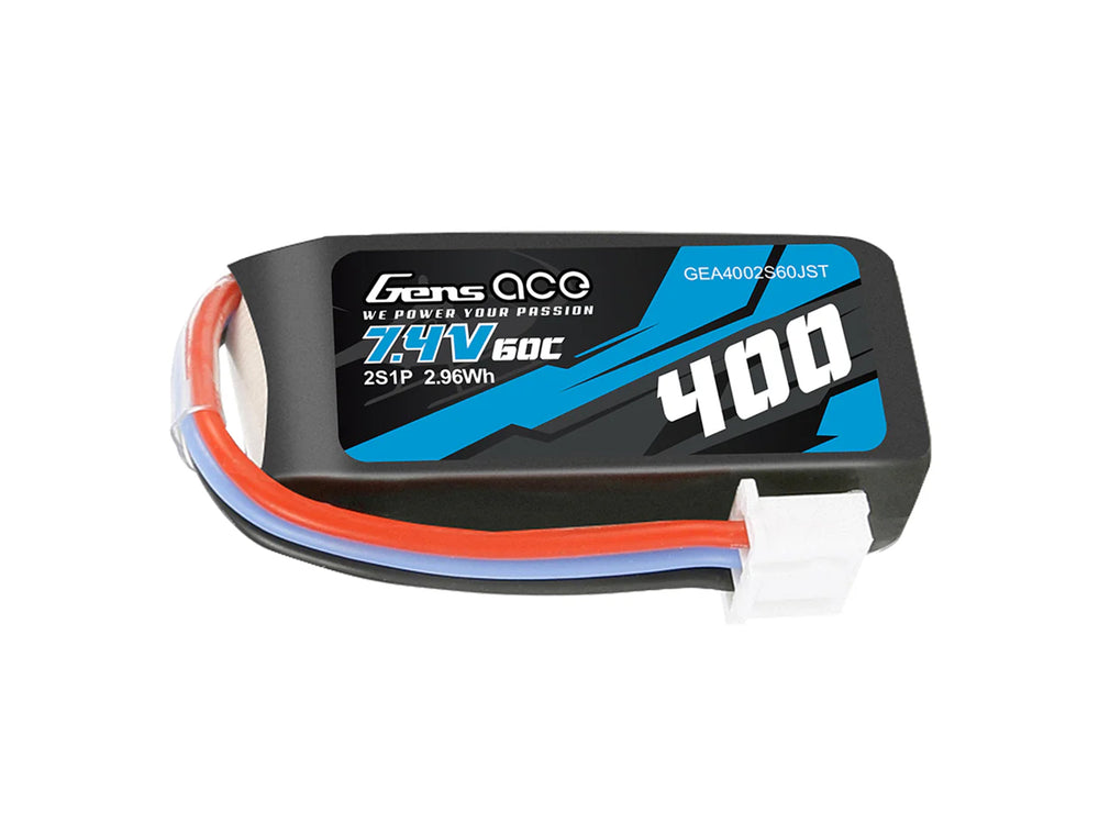 Gens Ace Li-Po 2S 7.4V 400mAh 60C with BEC G2S0400-60JST