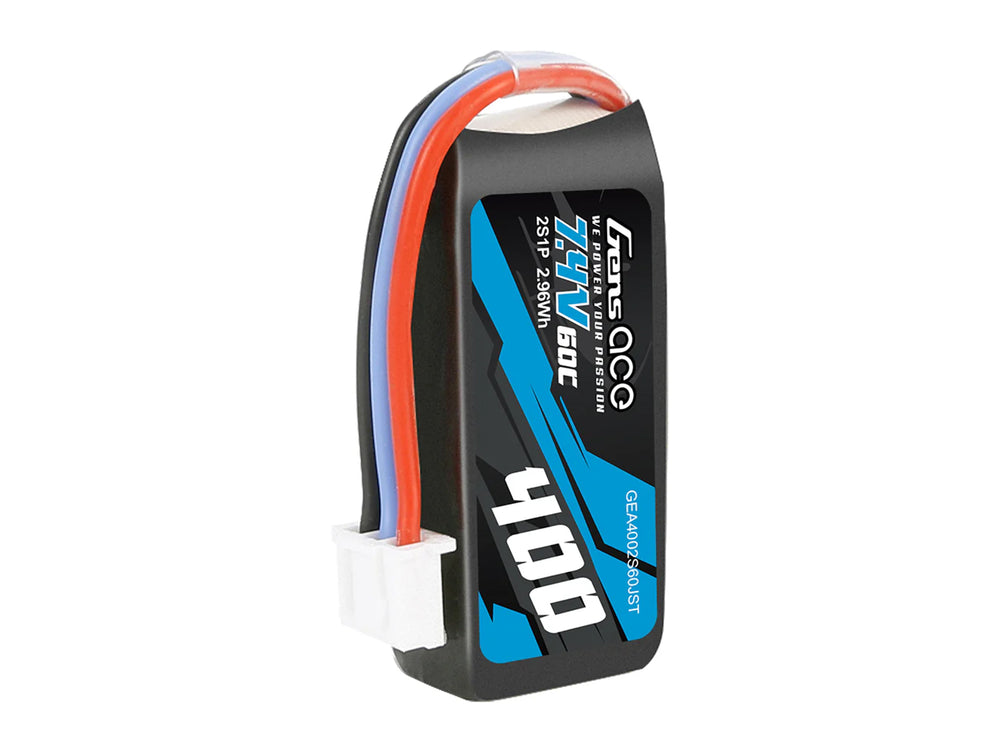 Gens Ace Li-Po 2S 7.4V 400mAh 60C with BEC G2S0400-60JST