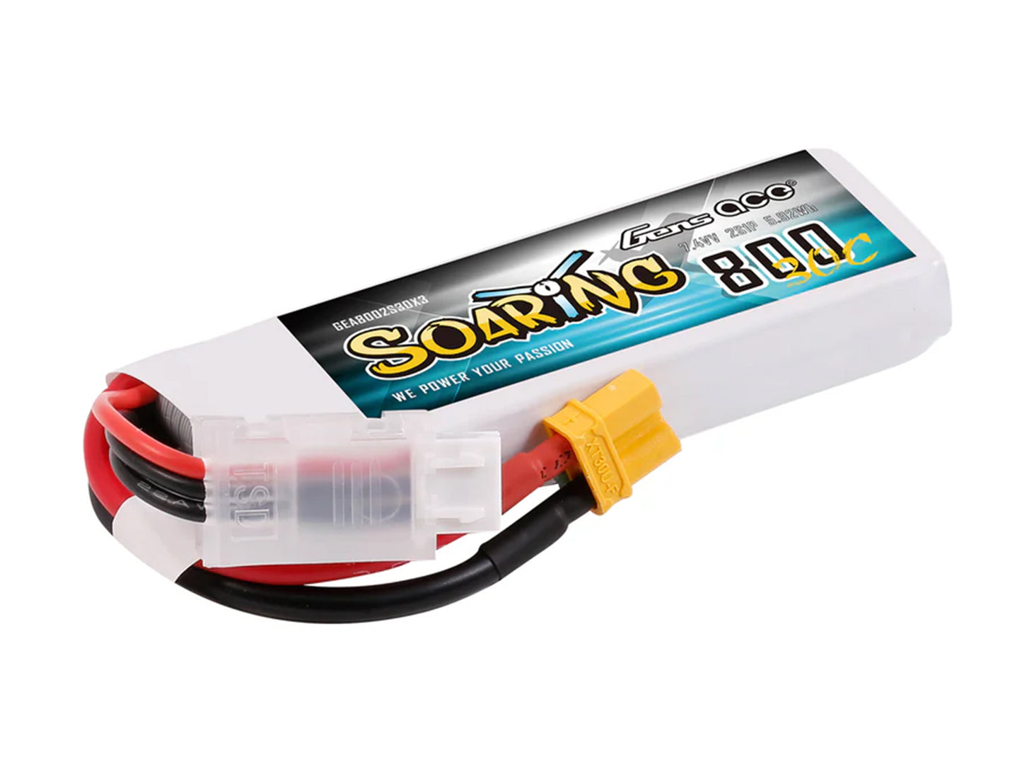 Gens Ace Li-Po 2S 7.6V 800mAh 30C Soaring with XT30 G2S0800-30X3