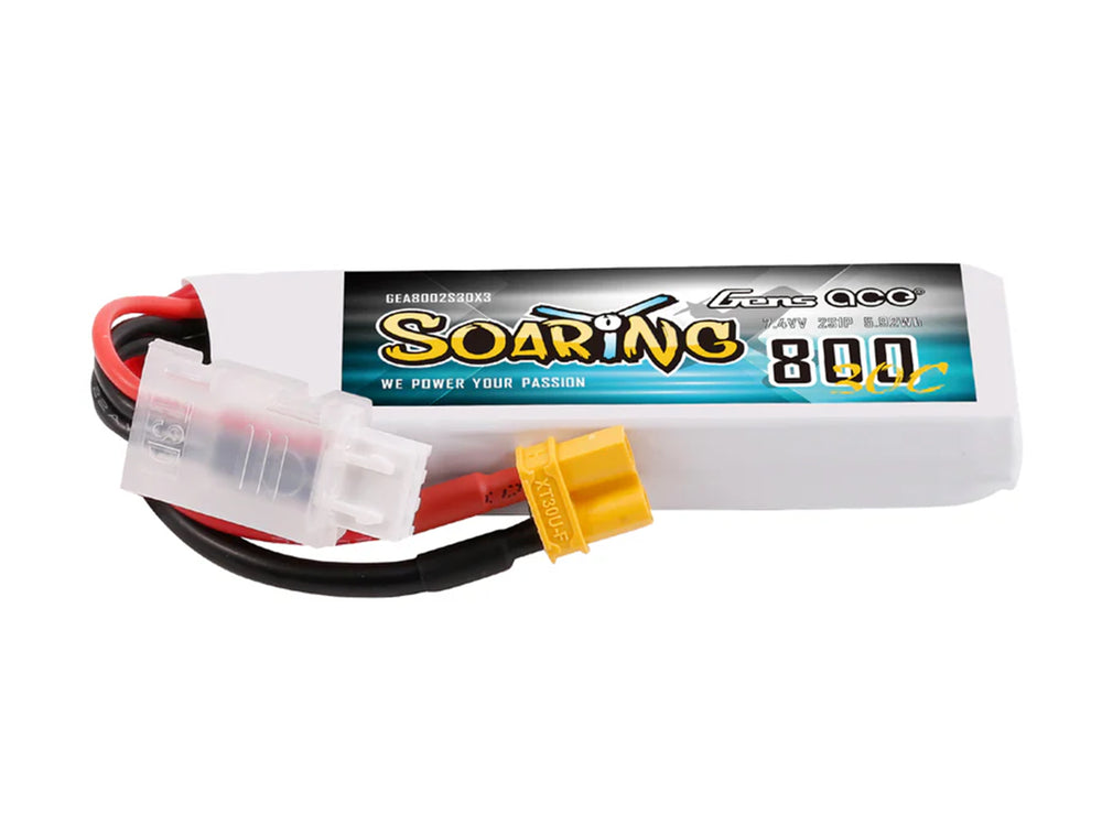 Gens Ace Li-Po 2S 7.6V 800mAh 30C Soaring with XT30 G2S0800-30X3