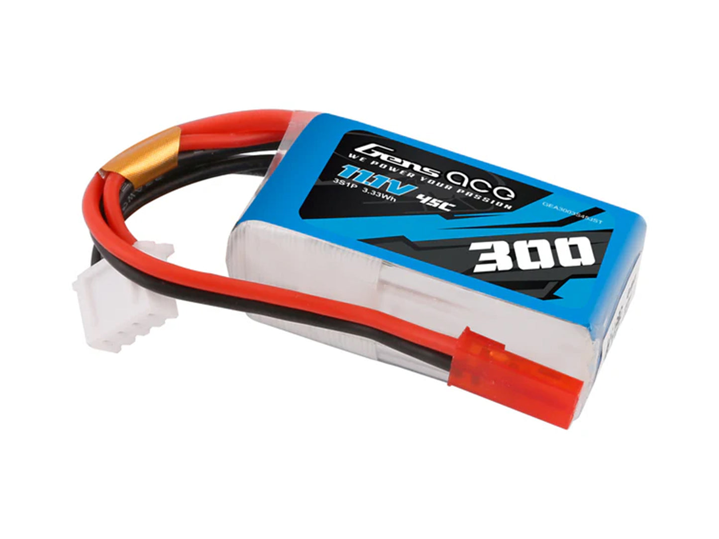 Gens Ace Li-Po 3S 11.1V 300mAh 45C with JST G3S0300-45JST